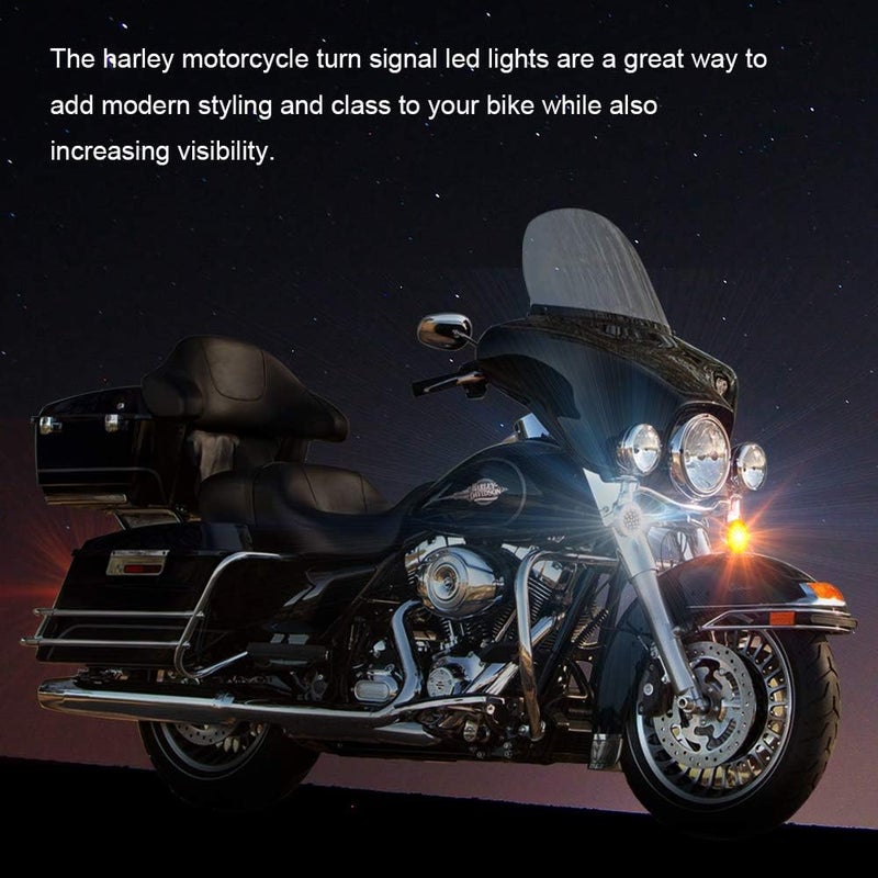 SUNPIE Motorcycle LED Light Turn Signal Blinker Lights w/1157 Dual-Element White and Amber Compatible with Harley Davidson Electra Glide Road King Heritage Softail Classic Road Glide Classic 1994-2019 - Image 5